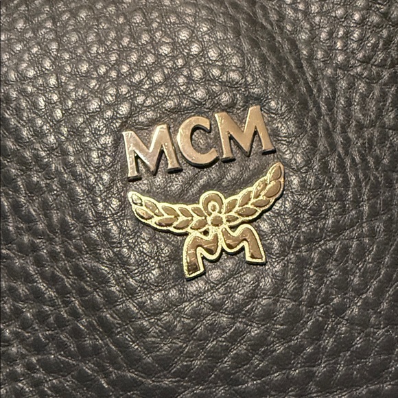 MCM Navy Leather Satchel with Silver Accents - Picture 13 of 14